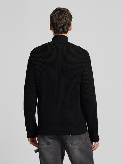 Jack & Jones Strickpullover mit Reißverschluss Modell 'KAITO' Black 5