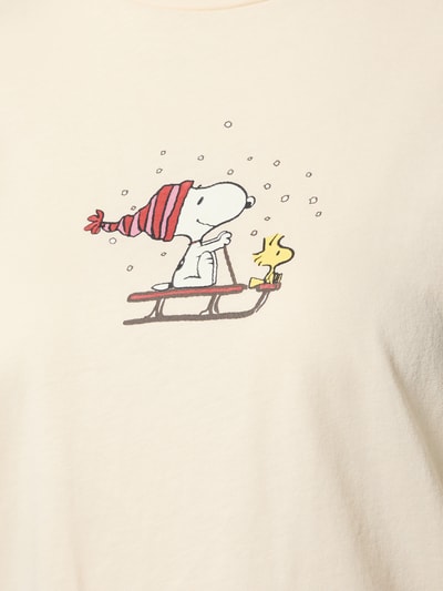 Jake*s Casual Pyjama-Oberteil mit Peanuts Print aus reiner Baumwolle Ecru 2