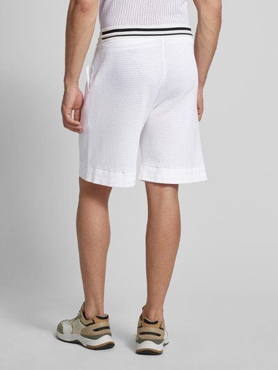 BOSS Green Sweatshorts met labelstitching, model 'Heritage' Wit - 5