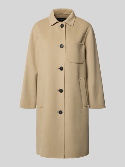 Weekend Max Mara Płaszcz wełniany o kroju regular fit z jednorzędową listwą guzikową model ‘ZENONE’ Camel 2