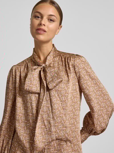 Lauren Ralph Lauren Regular Fit Bluse mit Zierschleife Modell 'Klaryce' Beige 3