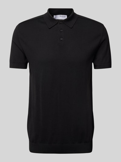 SELECTED HOMME Poloshirt mit elastischen Abschlüssen Black 2