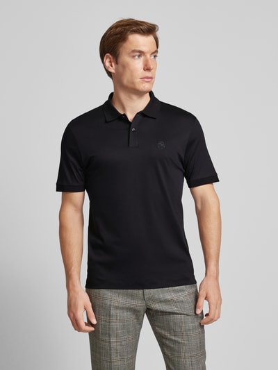 BOSS Koszulka polo o kroju slim fit z krótką listwą guzikową Czarny 4