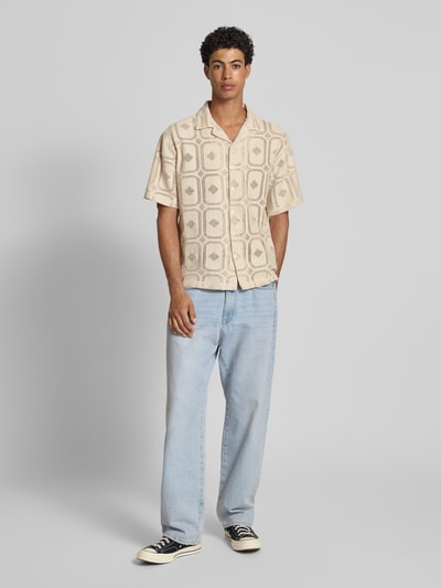 Redefined Rebel Boxy Fit Freizeithemd mit Lochmuster Modell 'ZANDER' Offwhite 1