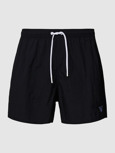 Emporio Armani Regular Fit Badehose mit Logo-Stitching Black 1