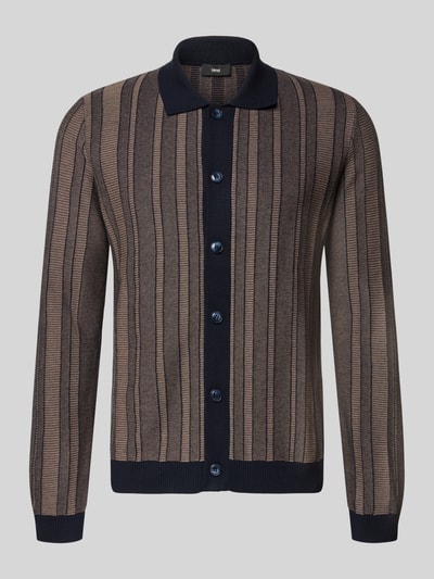 Cinque Slim fit gebreid jack met platte kraag, model 'Cijanni' Donkerblauw - 2