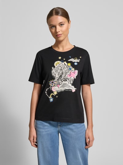 Marc Cain T-shirt met halflange mouwen Zwart - 4