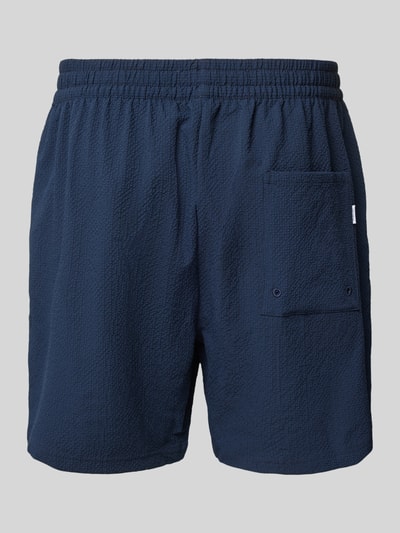 Les Deux Regular fit zwembroek met structuurmotief, model 'Stan' Donkerblauw - 3
