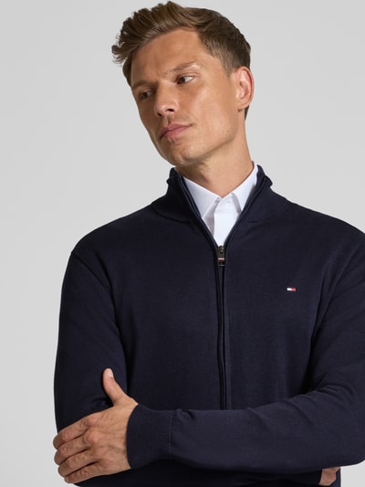 Tommy Hilfiger Regular fit gebreid jack van puur katoen Marineblauw - 3