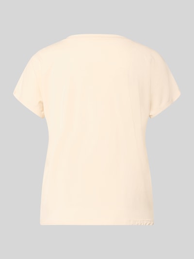 SCHIESSER damski t-shirt o kroju regular fit z okrągłym dekoltem Beżowy 3