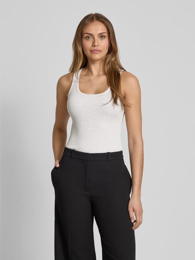 Lanius Tanktop in riblook Lichtgrijs gemêleerd - 4