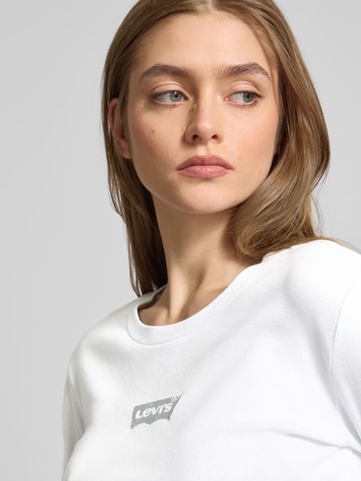 Levi's® Cropped Longsleeve mit Label-Detail Weiss 3