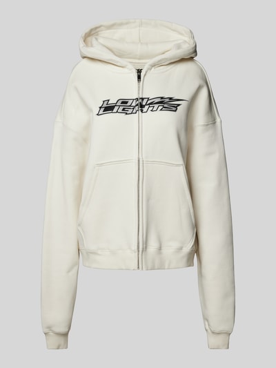 Low Lights Studios Sweatjacke mit Label-Print Modell 'LIGHTNING' Ecru 2