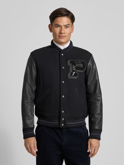 Polo Ralph Lauren Regular fit jack van kalfsleermix, model 'BROKEN' Zwart - 4