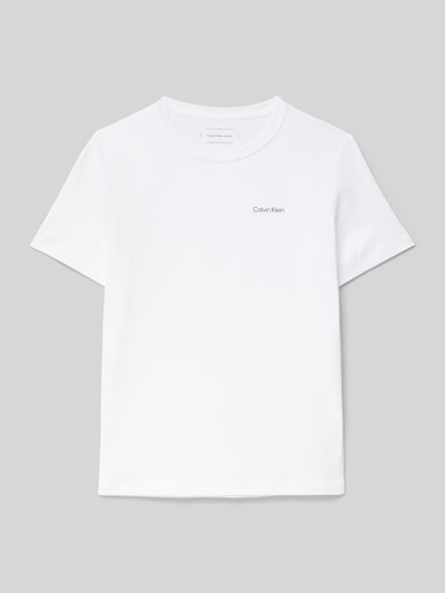 Calvin Klein Jeans T-Shirt mit Label-Print Weiss 1