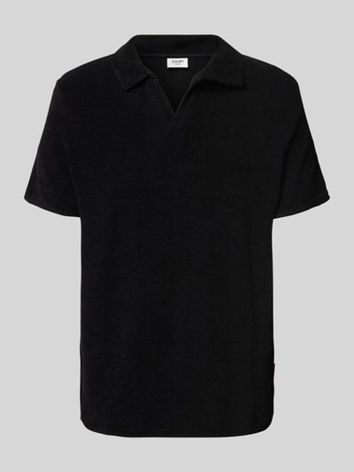 JOOP! Jeans Regular Fit Poloshirt mit V-Ausschnitt Modell 'Antal' Black 2