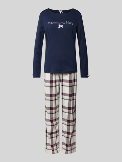 LOUIS & LOUISA Pyjama met strikdetail Donkerblauw - 1