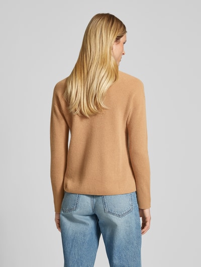 Tommy Hilfiger Gebreide pullover met geribde V-hals Camel - 5