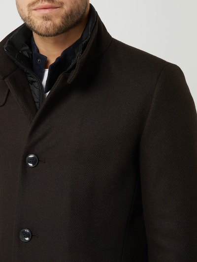 s.Oliver BLACK LABEL Lange jas met contrastbies Middenbruin - 3