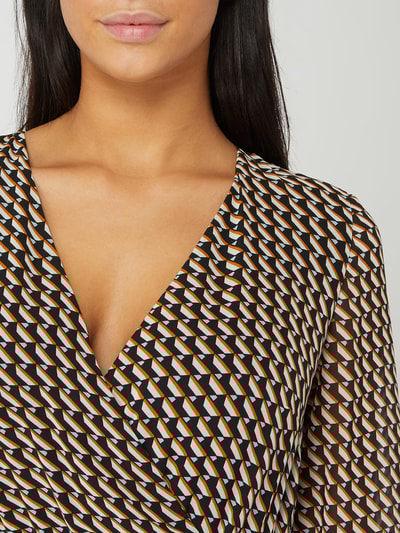 comma Kleid mit Allover-Muster  Schwarz 3