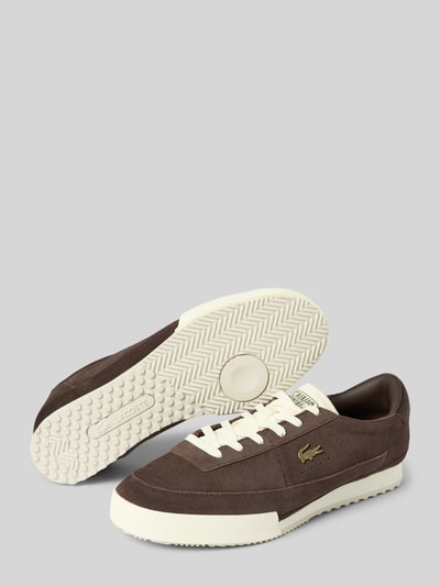Lacoste Low Top Sneaker aus echtem Rindsleder Modell 'AURA' Dunkelbraun 4