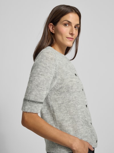 s.Oliver BLACK LABEL Regular Fit Strickjacke mit Alpaka-Woll-Anteil Hellgrau 3