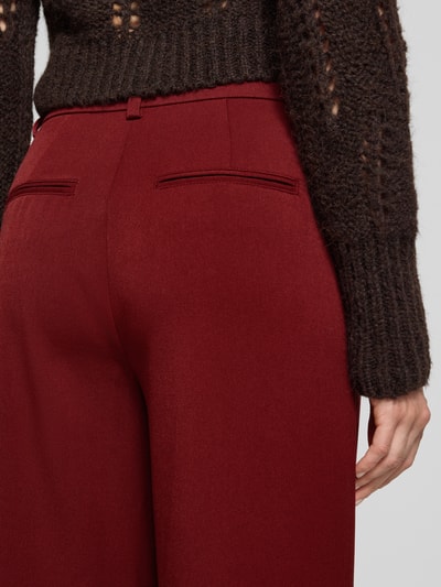 MSCH Copenhagen Wide leg broek met viscose, model 'Henrika' Donkerrood - 3