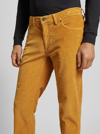 Brax Stoffen broek in 5-pocketmodel, model 'CADIZ' Mosterdgeel - 3