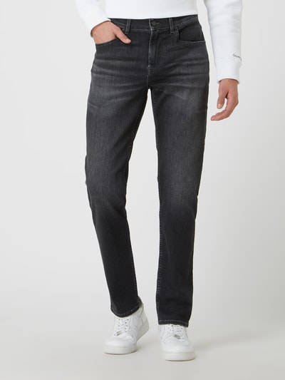 7 For All Mankind Slim tapered fit jeans met stretch, model 'Slimmy Luxe' Middengrijs - 4