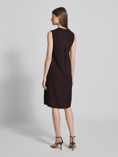 OPUS Knielange jurk van viscose, model 'Wika' Donkerbruin - 5