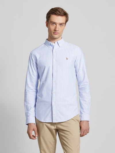 Polo Ralph Lauren Slim Fit Freizeithemd mit Button-Down-Kragen Rauchblau 4