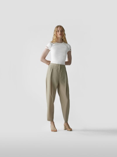Helmut Lang T-Shirt mit Ripp-Optik Weiß 1