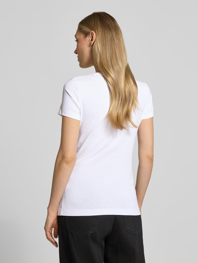 GUESS T-Shirt mit U-Ausschnitt Modell 'SCRIPT' Weiss 5