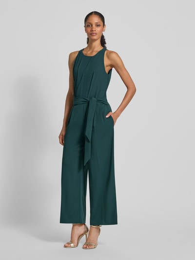 V.M. Jumpsuit met strikceintuur Donkergroen - 4