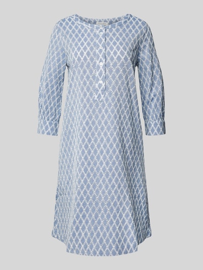 Christian Berg Woman Knielanges Kleid mit Serafino-Ausschnitt Blau 2