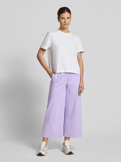 ICHI Wide fit broek met elastische band model 'Kate' Lila - 1