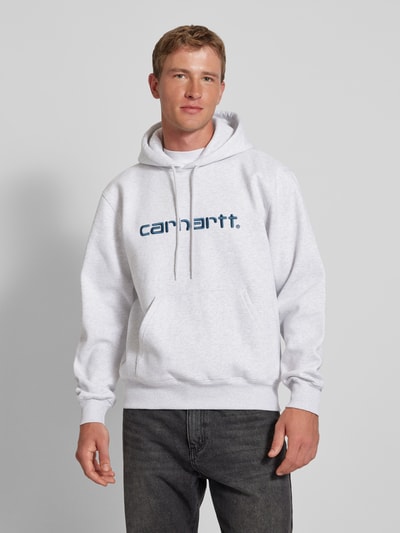 Carhartt Work In Progress Hoodie mit Label-Stitching Hellgrau Melange 4