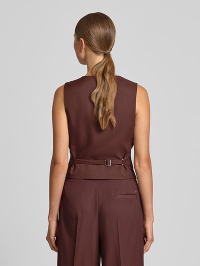 HUGO Regular fit gilet met viscose, model 'AUMARA-2' Chocoladebruin - 5