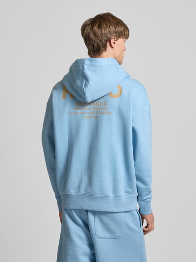 Hugo Blue Hoodie mit Label-Print Modell 'Nazardo' Hellblau 5