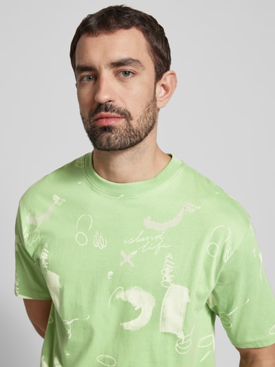 Scotch & Soda T-Shirt mit geripptem Rundhalsausschnitt Hellgruen 3