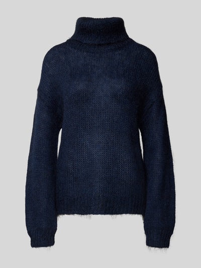 YAS Oversized Strickpullover mit gerippten Abschlüssen Modell 'LAMBI' Marine 2