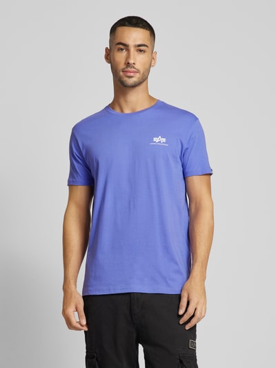 Alpha Industries T-shirt met labelprint, model 'BASIC' Violet - 4