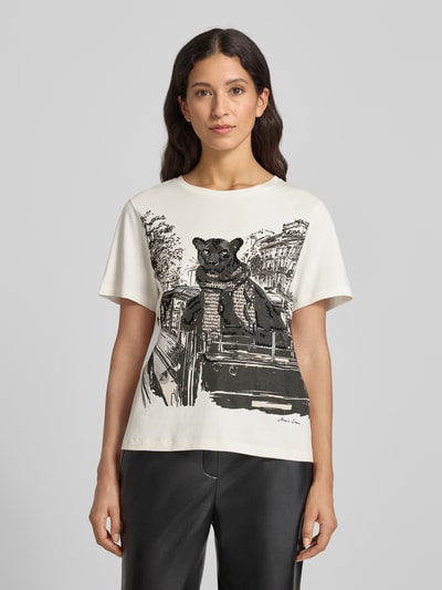 Marc Cain T-shirt met ronde hals Wit - 4