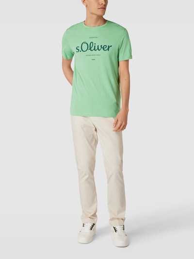 Bukken banjo Lengtegraad s.Oliver RED LABEL T-shirt met labelprint, model 'logo' in appeltjesgroen  online kopen | P&C