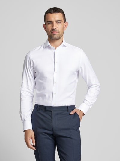 Profuomo Slim fit zakelijk overhemd met haaikraag Wit - 4