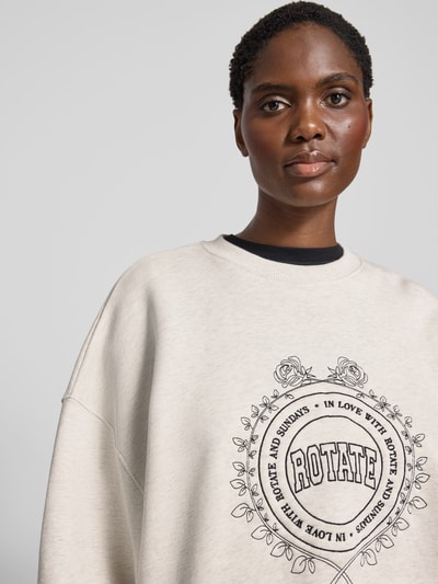 ROTATE Oversized Sweatshirt mit Logo-Stitching Weiss 3