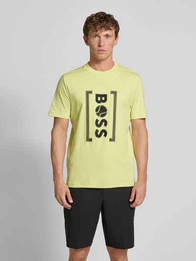BOSS Green Regular Fit T-Shirt aus reiner Baumwolle Modell 'ICONIC' Hellgruen 4