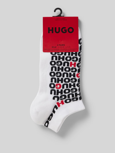 HUGO Krótkie skarpety z detalem z logo w zestawie 2 szt. Biały 3