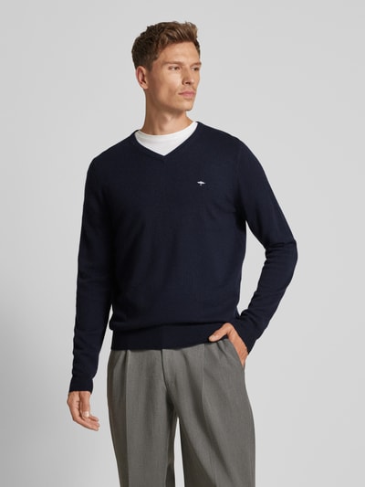 Fynch-Hatton Strickpullover mit V-Ausschnitt Marine 4