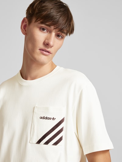 adidas Originals T-shirt met labelstitching Offwhite - 3